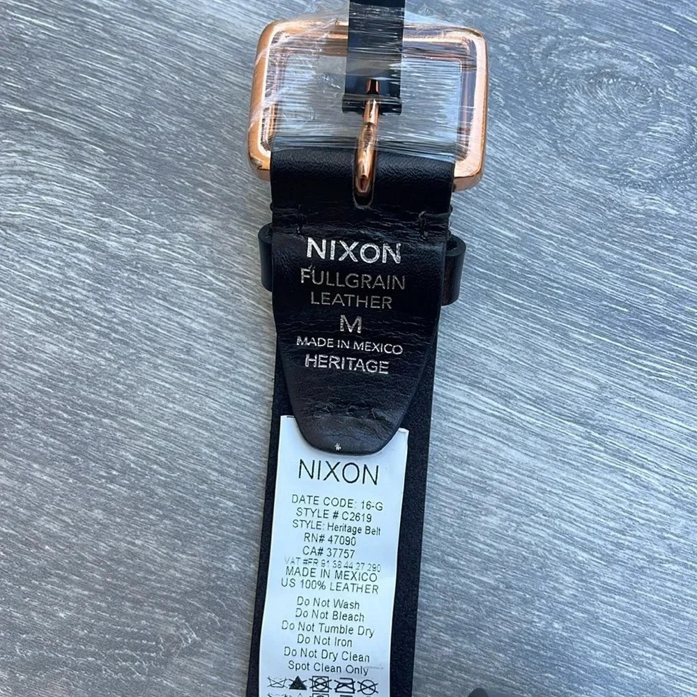 Nixon Heritage Leather Belt, black/rose gold - Picture 6 of 9
